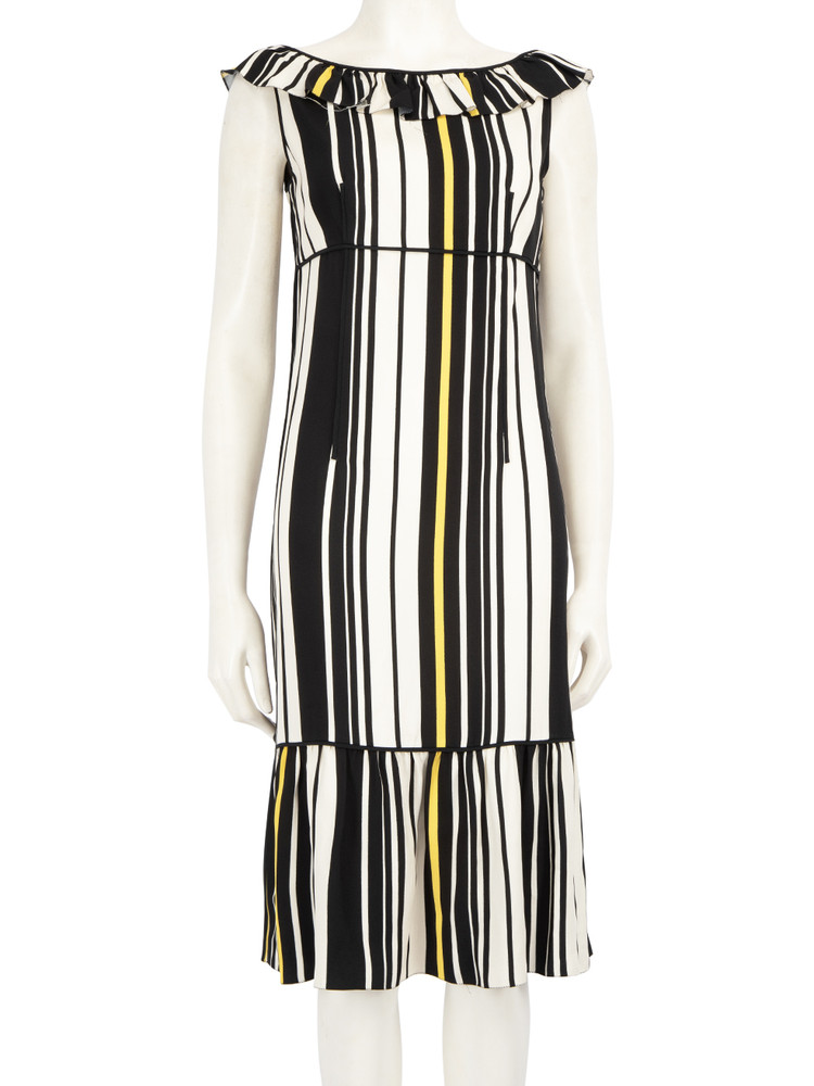 Prada Striped Pattern Midi Dress