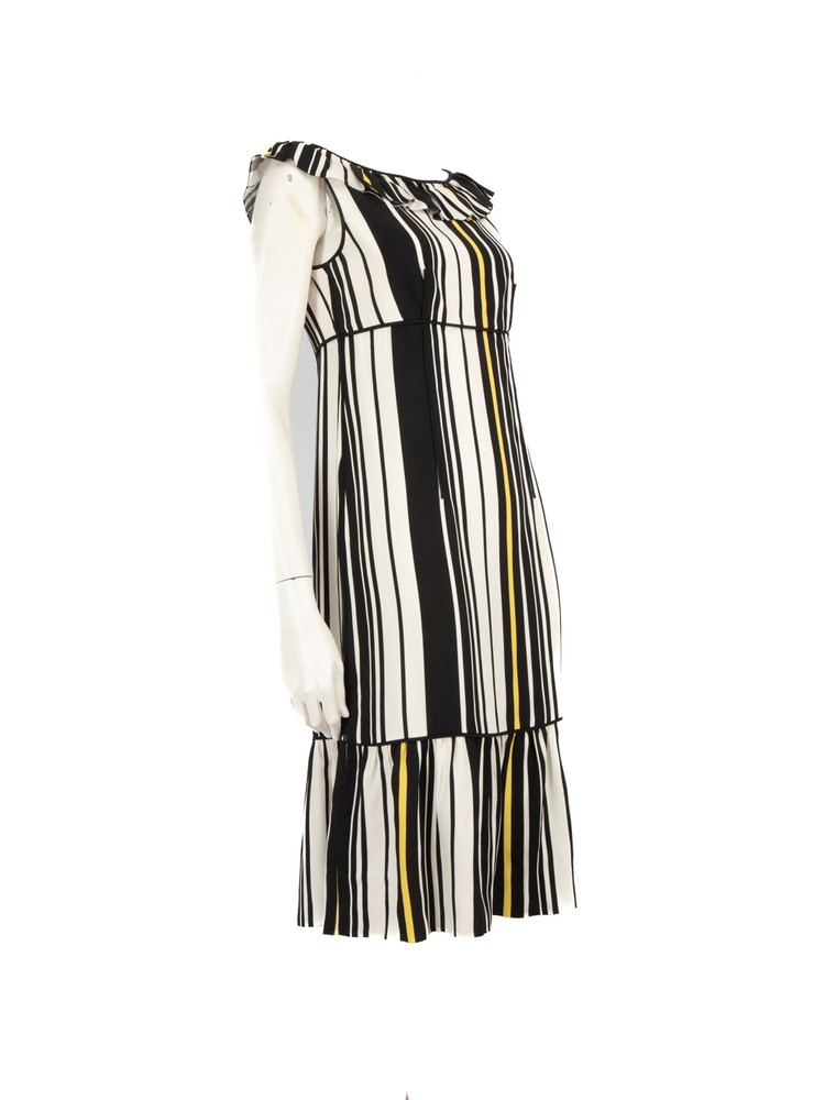 Prada Striped Pattern Midi Dress