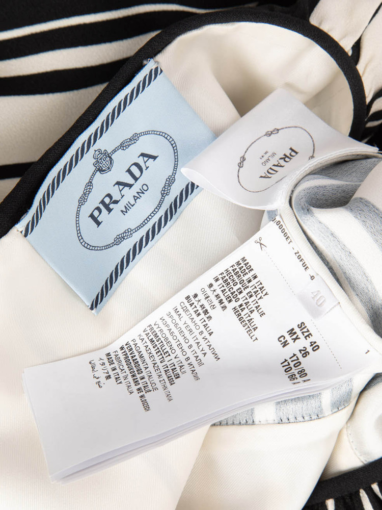 Prada Striped Pattern Midi Dress