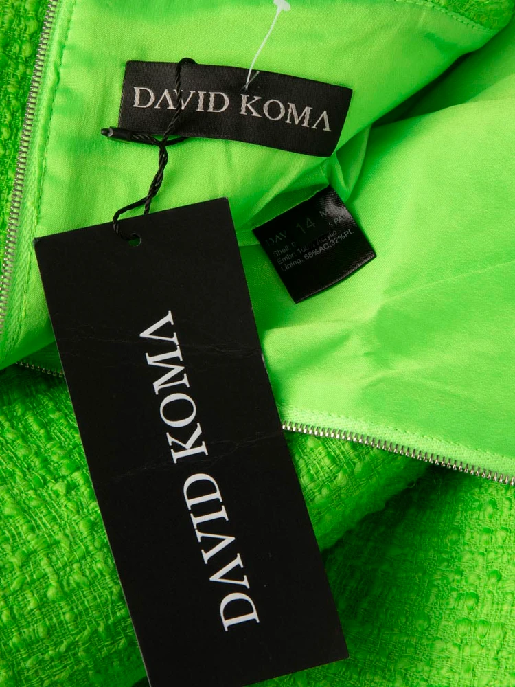 David Koma Green Wool Tweed Sequinned Dress