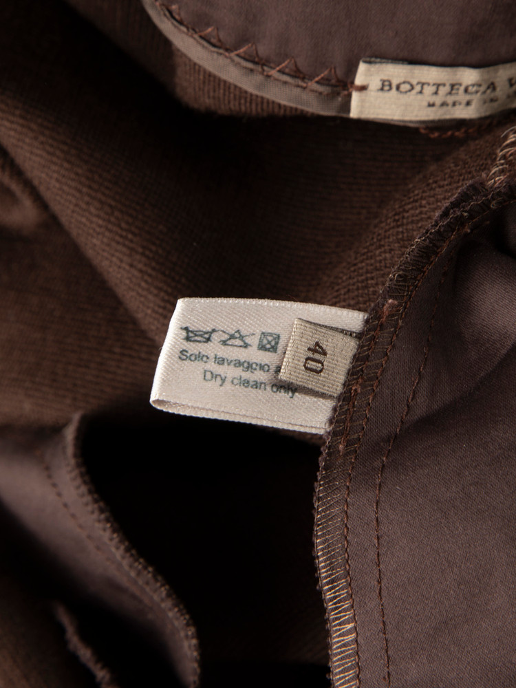 Bottega Veneta Brown Wool Lace Up Knee Length Dress