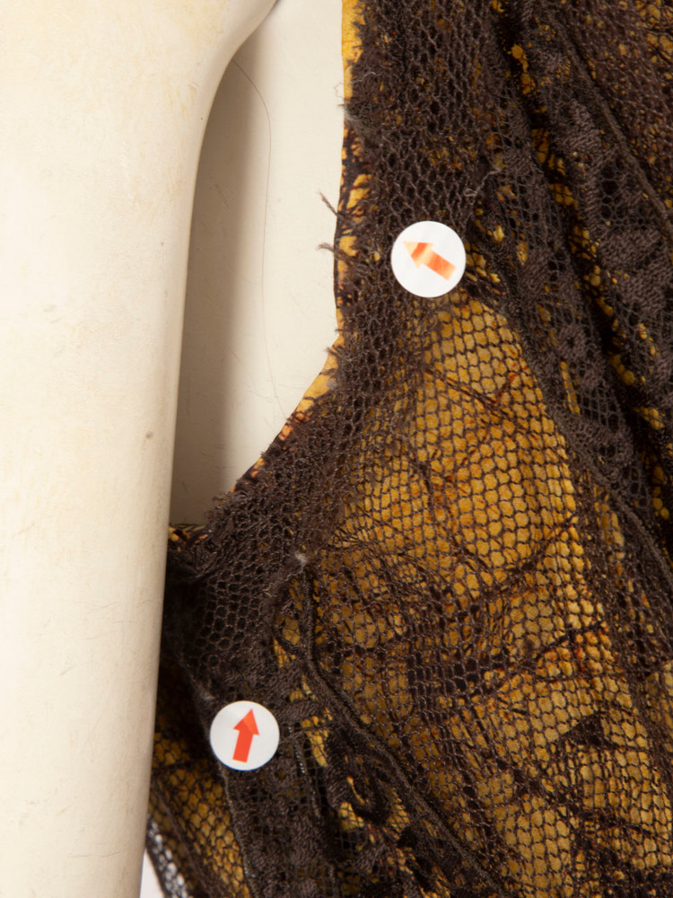 Bottega Veneta Brown Lace Belted Dress