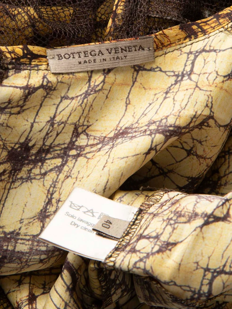 Bottega Veneta Brown Lace Belted Dress