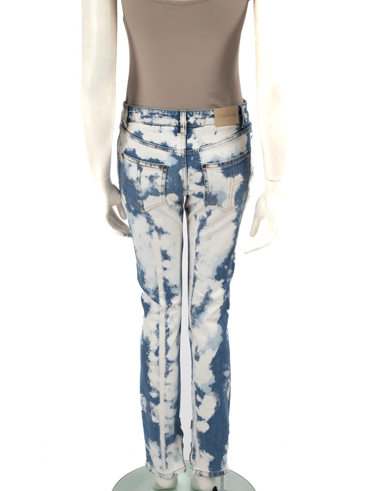 Tom Ford Blue Bleached Denim Skinny Jeans