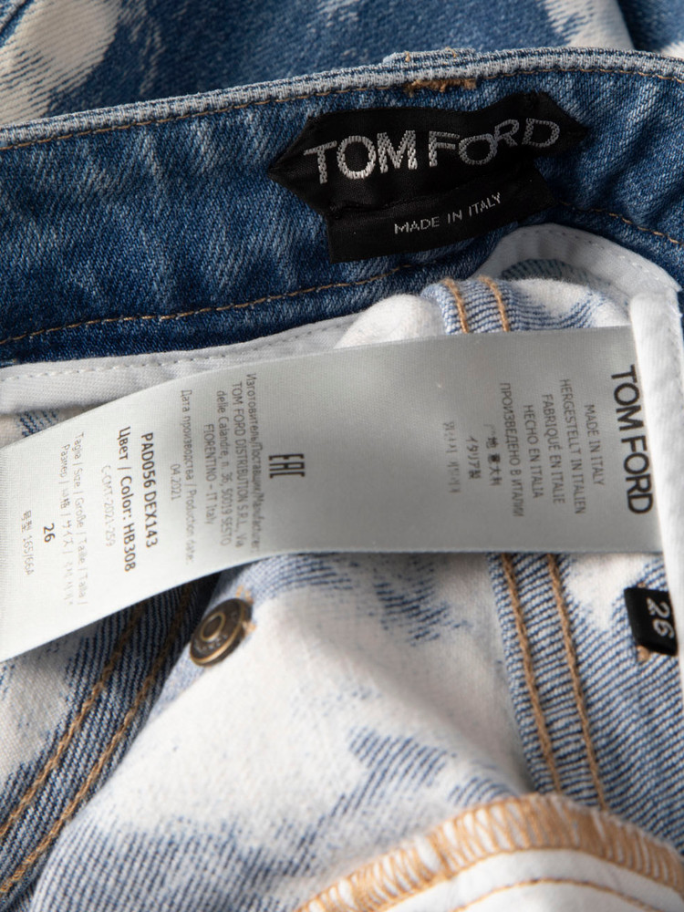 Tom Ford Blue Bleached Denim Skinny Jeans