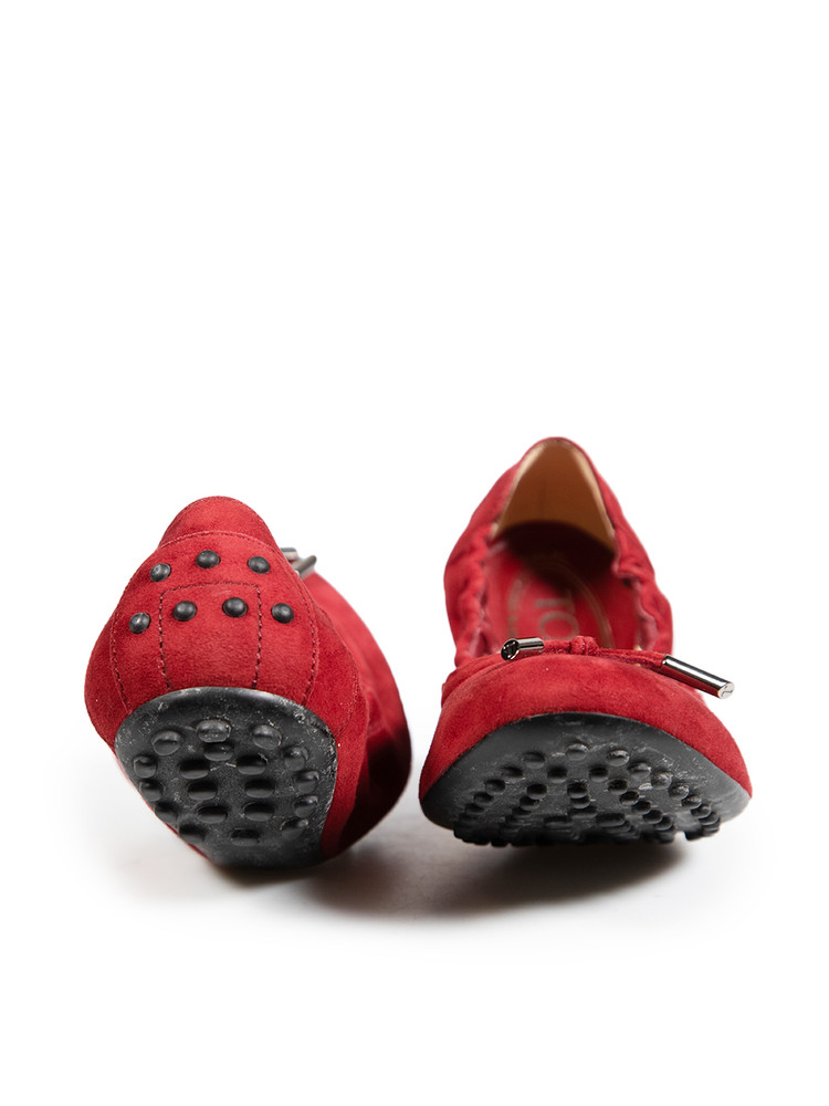 Tod's Red Suede Ballet Flats