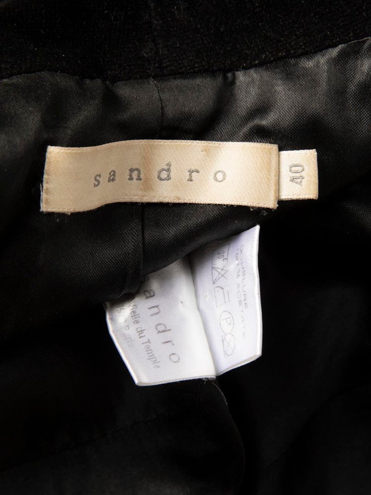 Sandro Black Velvet Collar Blazer