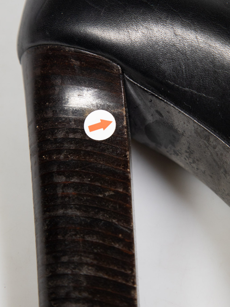 Lanvin Black Leather Platform Almond Toe Pumps