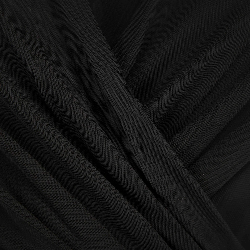 Dolce & Gabbana Black V Neck Belted Mini Dress