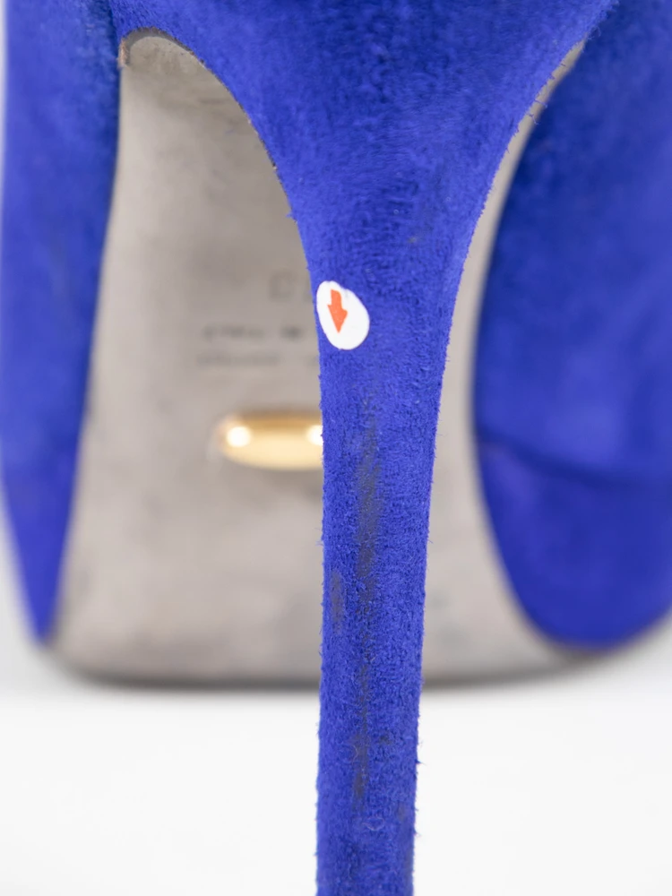 Sergio Rossi Blue Suede Cut Out Ankle Boots