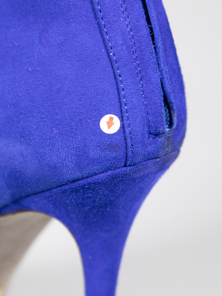 Sergio Rossi Blue Suede Cut Out Ankle Boots