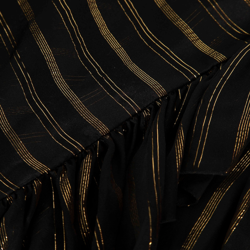 Philosophy Black & Gold One Shoulder Midi Dress