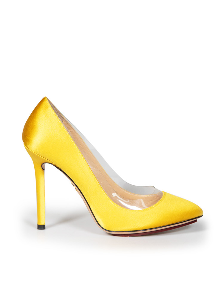 Charlotte Olympia Yellow Satin & PVC Pumps