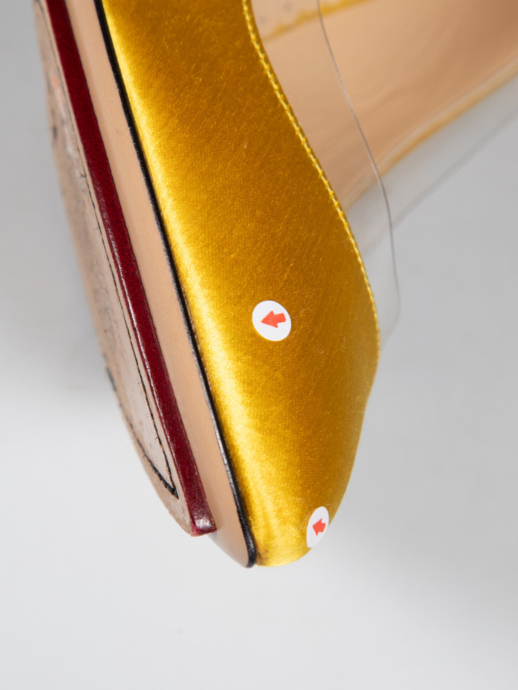Charlotte Olympia Yellow Satin & PVC Pumps