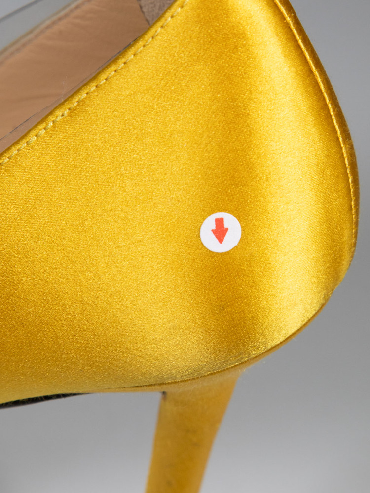 Charlotte Olympia Yellow Satin & PVC Pumps