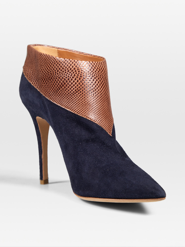 Malone Souliers Suede Snakeskin Pointed Toe Boots