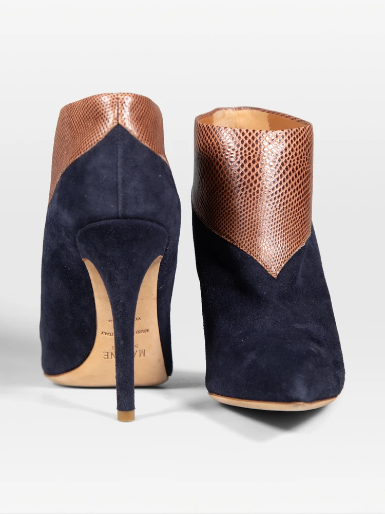 Malone Souliers Suede Snakeskin Pointed Toe Boots