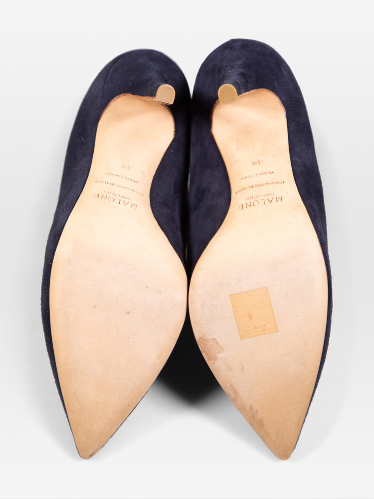 Malone Souliers Suede Snakeskin Pointed Toe Boots