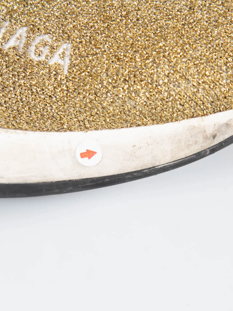 Balenciaga Gold Metallic Speed Lace Up Trainers