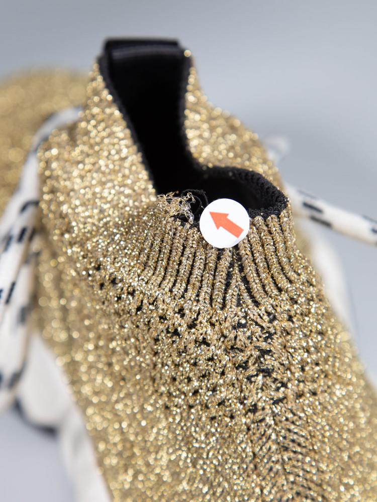 Balenciaga Gold Metallic Speed Lace Up Trainers