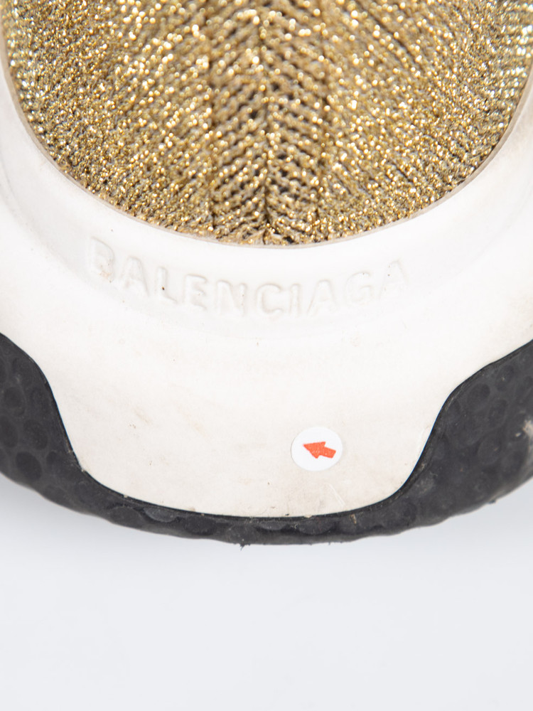 Balenciaga Gold Metallic Speed Lace Up Trainers