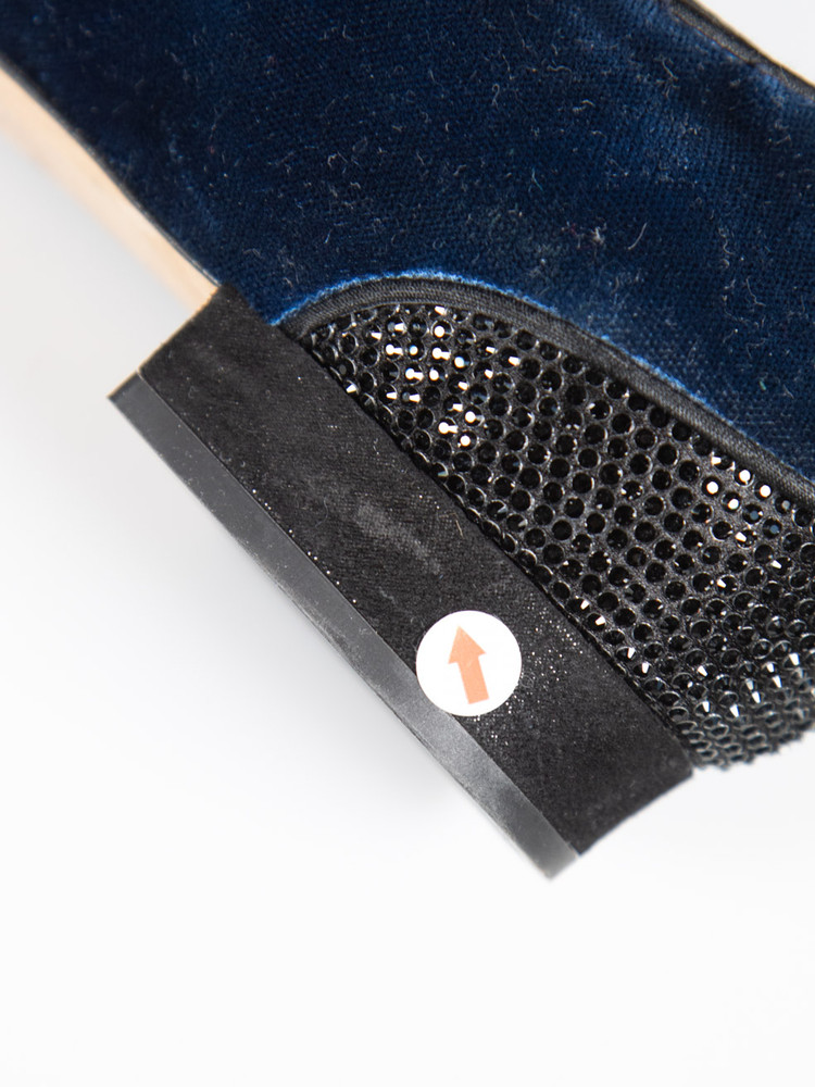 Rene Caovilla Navy Velvet Embellished Loafers