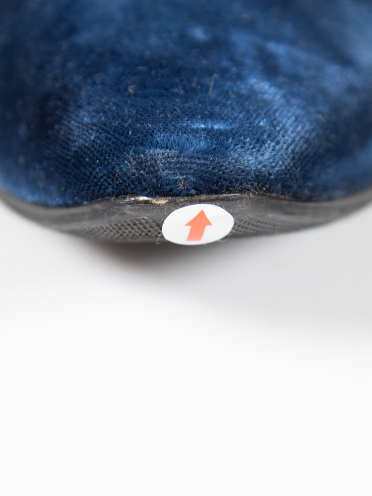 Rene Caovilla Navy Velvet Embellished Loafers