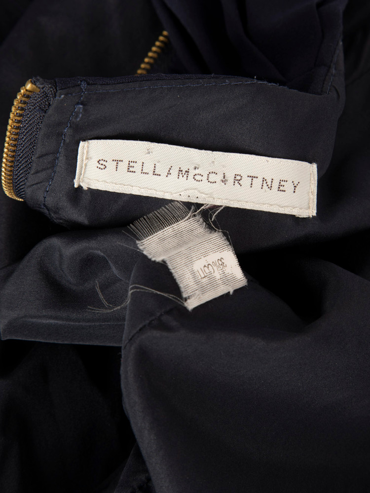 Stella McCartney Navy Draped Fitted Dress
