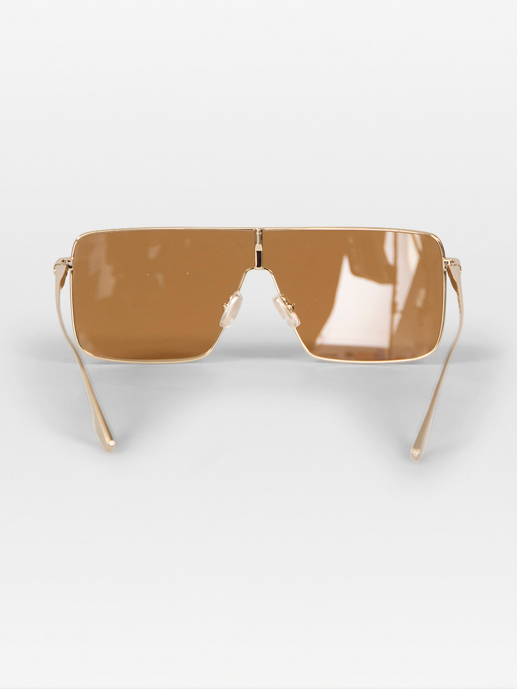Victoria Beckham Caramel Tinted Shield Sunglasses