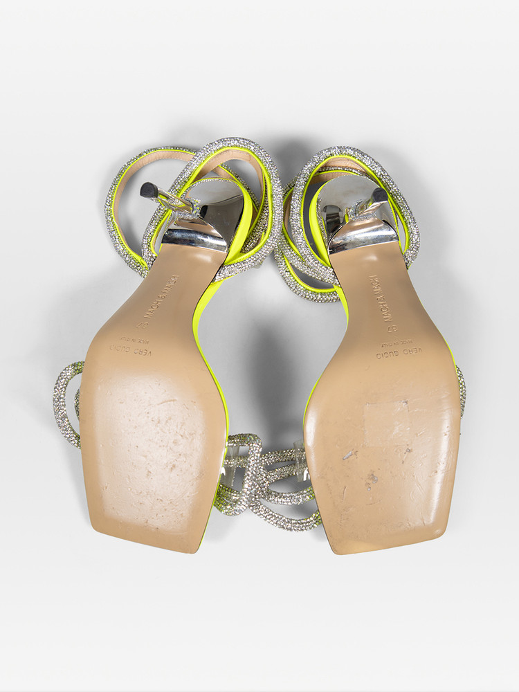 Mach & Mach Yellow Patent Double Bow Sandals