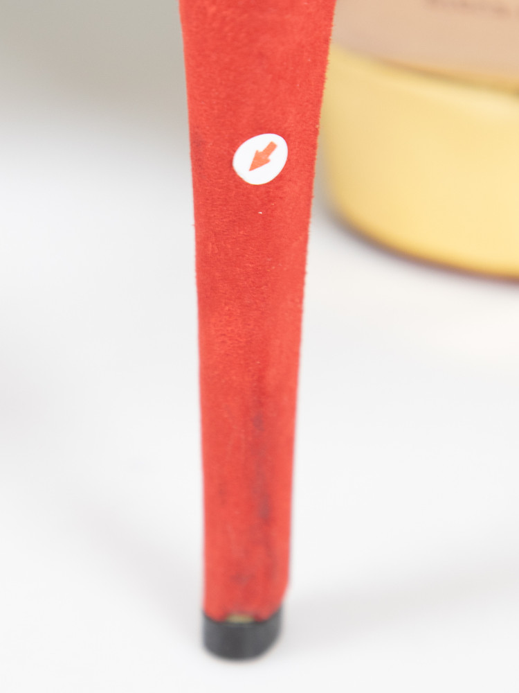 Charlotte Olympia Red Suede Dolly Pumps