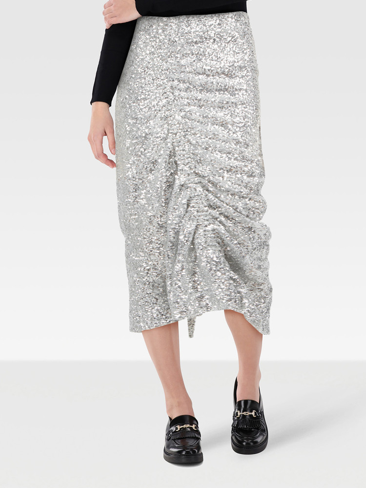 Preen By Thornton Bregazzi Silver Sequin Skirt