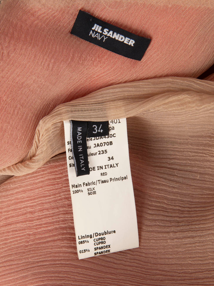 Jil Sander Red Silk Knee Length Dress