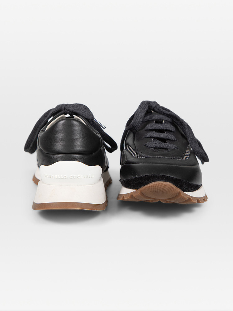 Brunello Cucinelli Black Monili-Chain Trainers