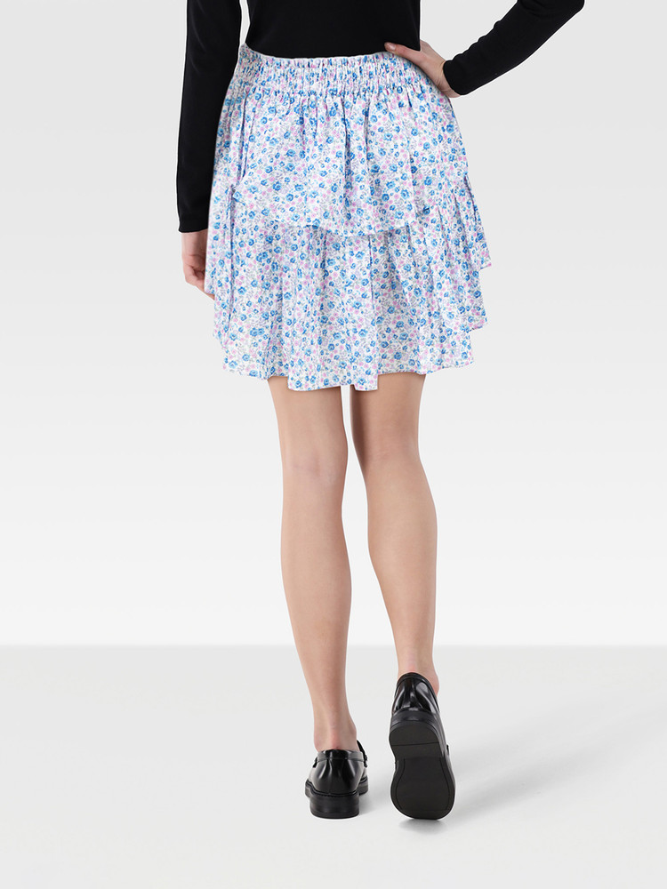 LoveShackFancy Floral Pattern Tiered Mini Skirt