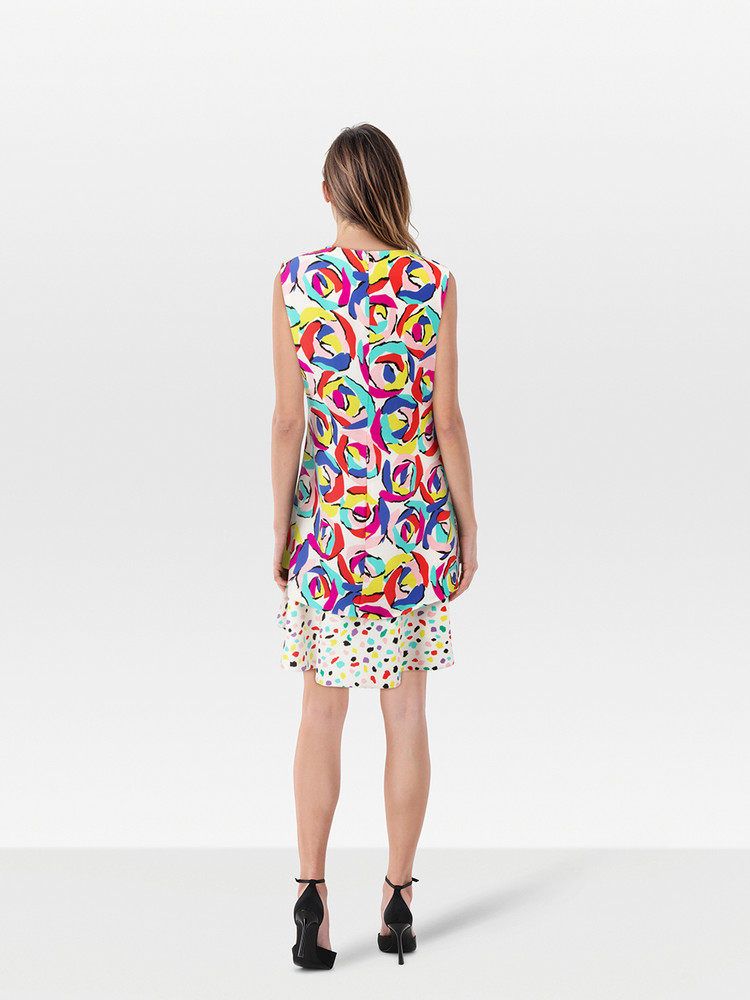 Moschino Abstract Rose Print Dress