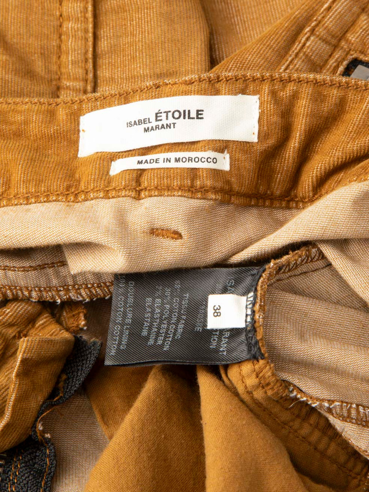 Isabel Marant Isabel Marant Étoile Brown Velvet Zip Detail Trousers