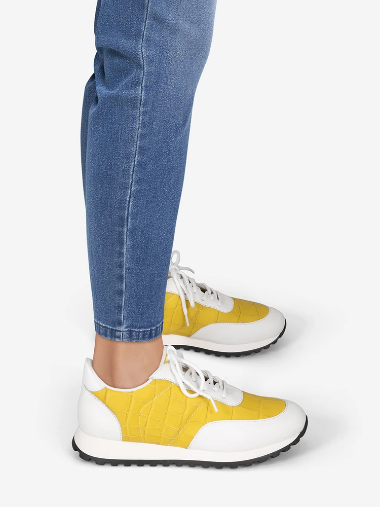 Giuseppe Zanotti Yellow Leather Jimi Running Trainers