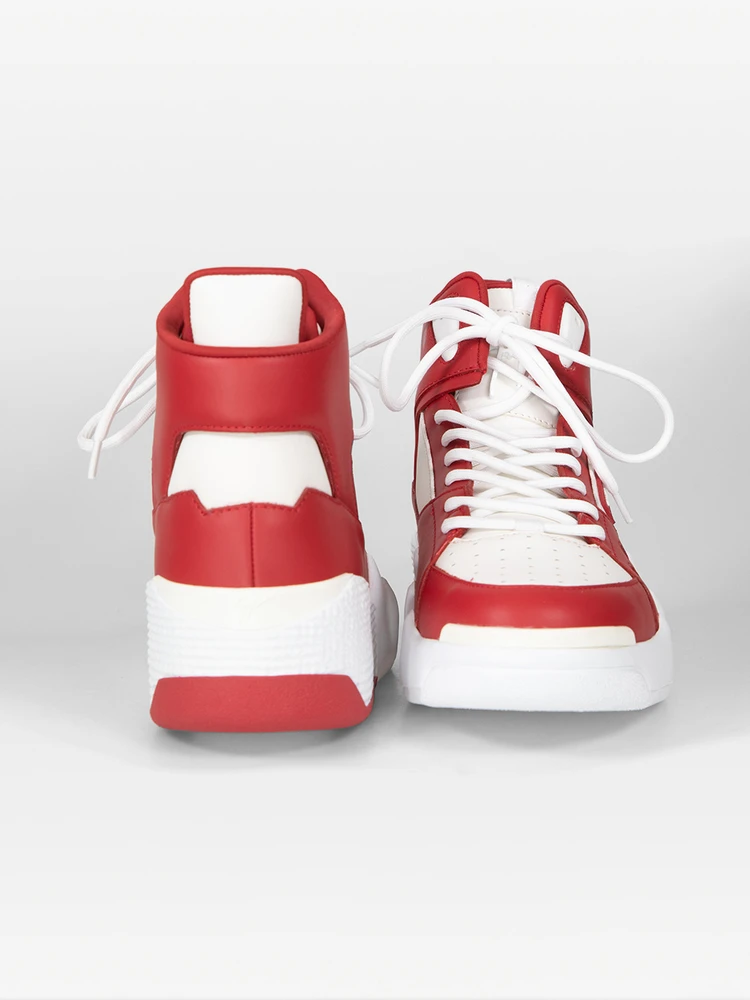 Giuseppe Zanotti Red & White Leather Talon Trainers