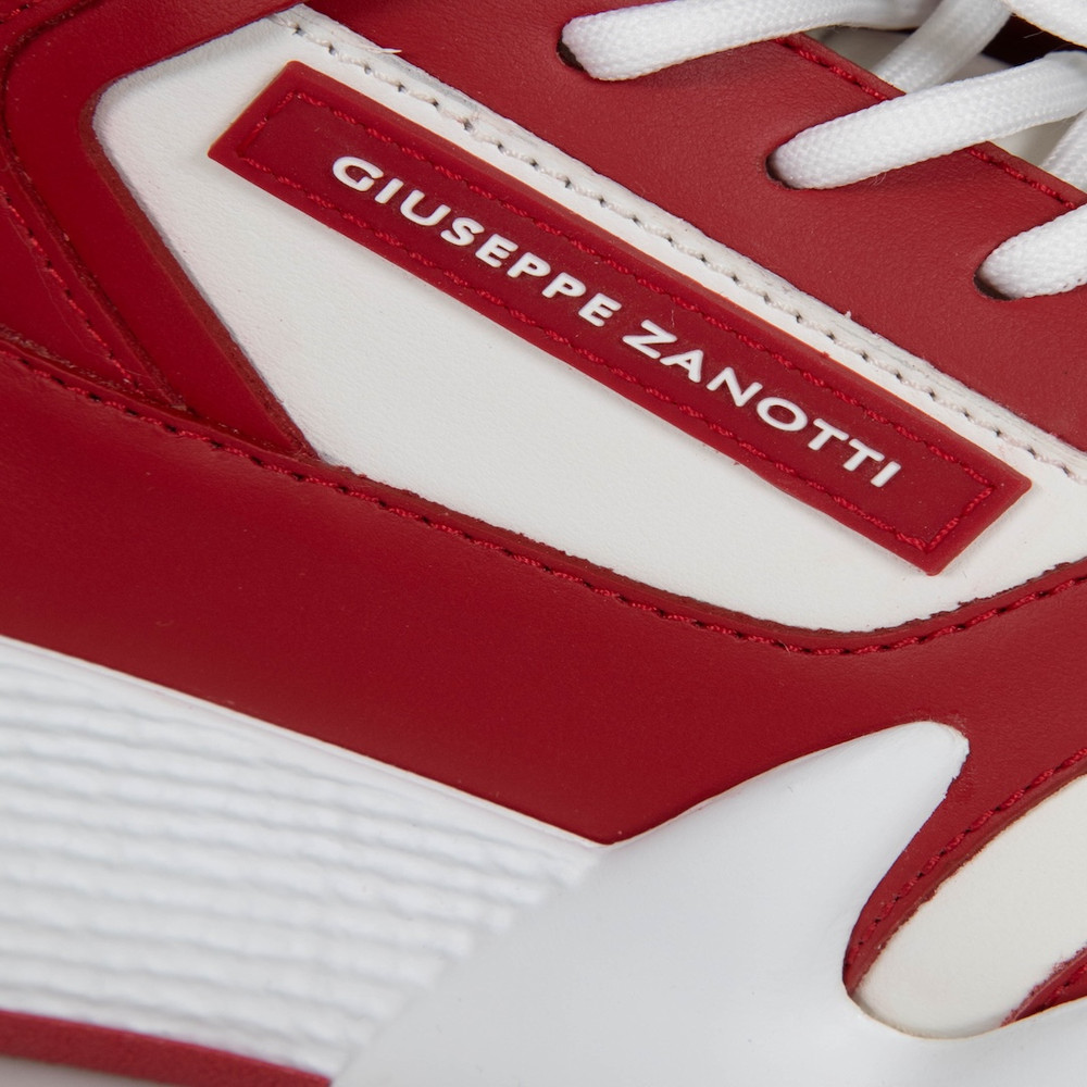 Giuseppe Zanotti Red & White Leather Talon Trainers