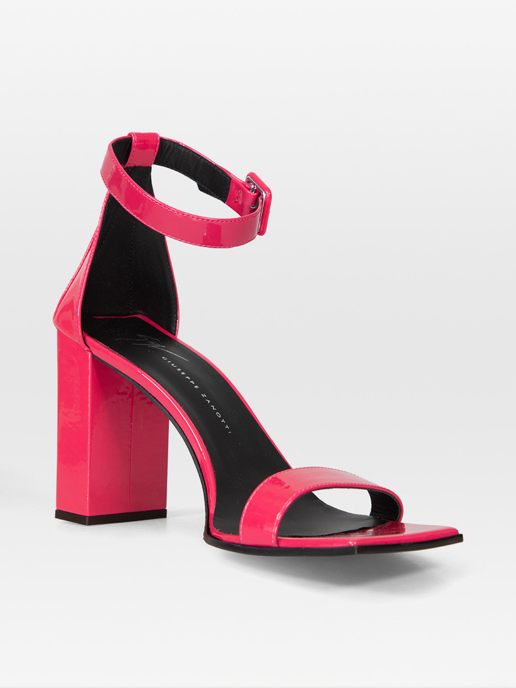 Giuseppe Zanotti Fuchsia Patent Shangay Buckle Sandals