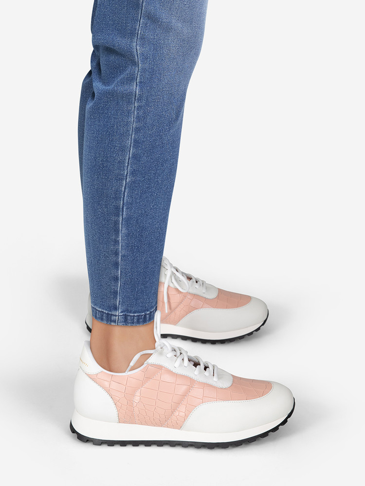 Giuseppe Zanotti Pink Leather Jimmi Running Trainers