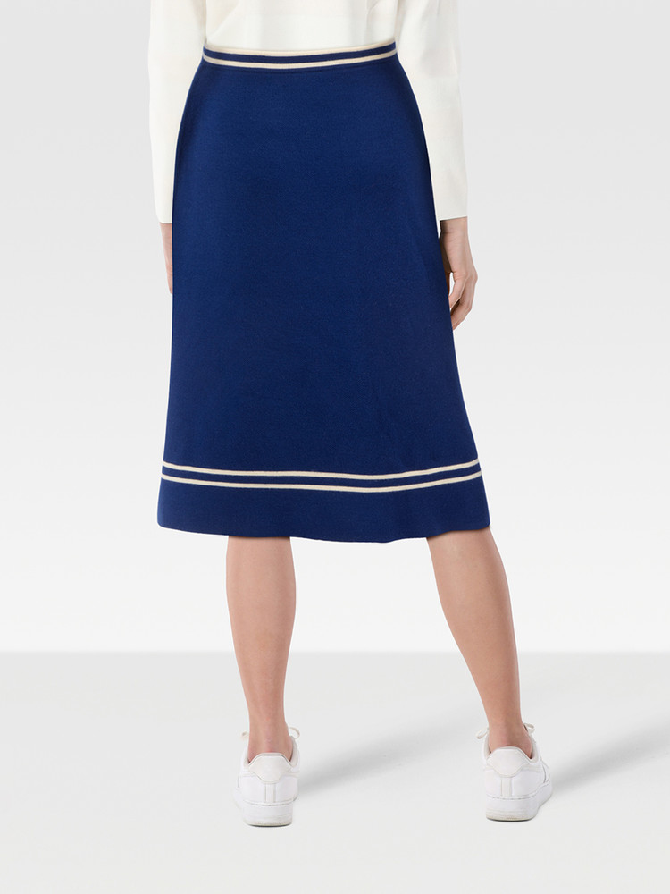 Gucci Blue Wool Midi Knit Skirt