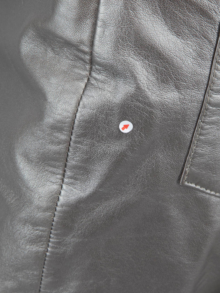 Balmain Silver Leather Fitted Mini Skirt
