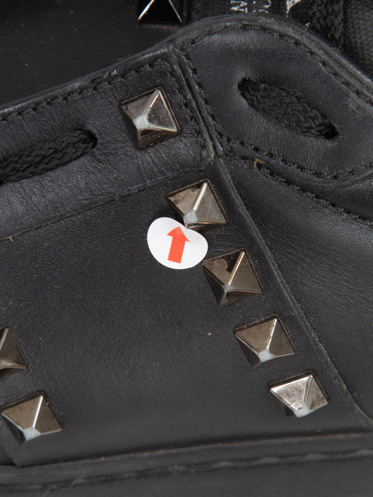 Valentino Garavani Black Leather Rock Stud Trainers
