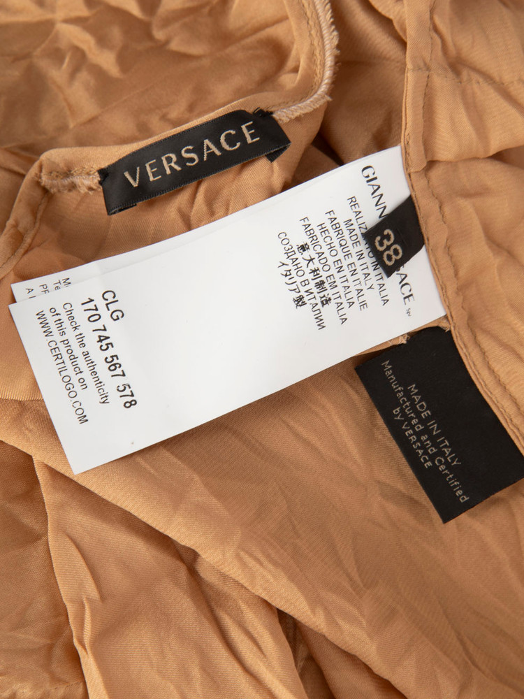 Versace Brown Cropped Mid Sleeve Top