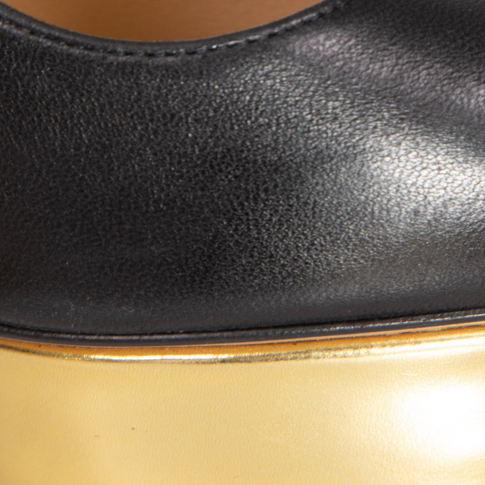 Charlotte Olympia Black Leather Dolly Pumps