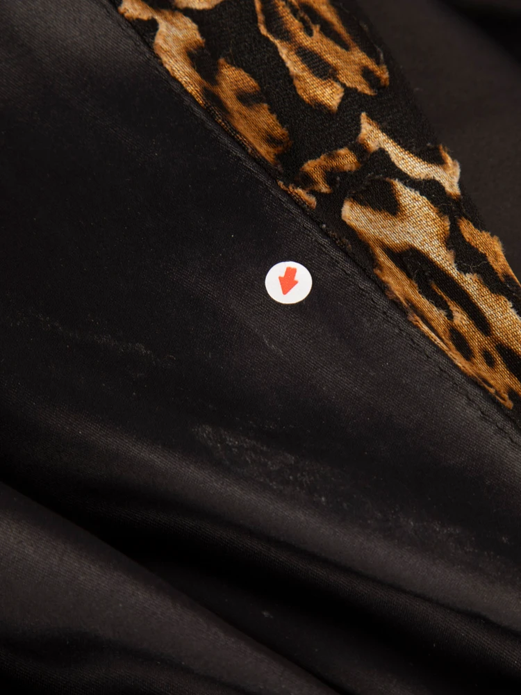 Ronny Kobo Leopard Print Ruched Midi Dress