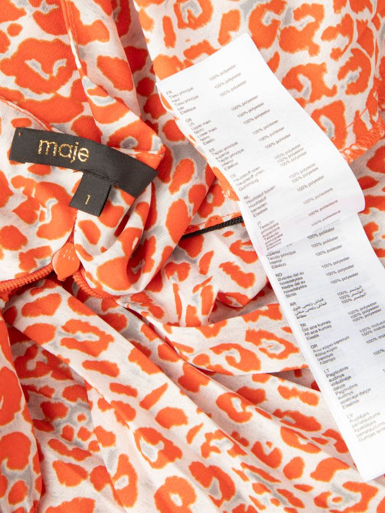 Maje Leopard Print Cut Out Dress