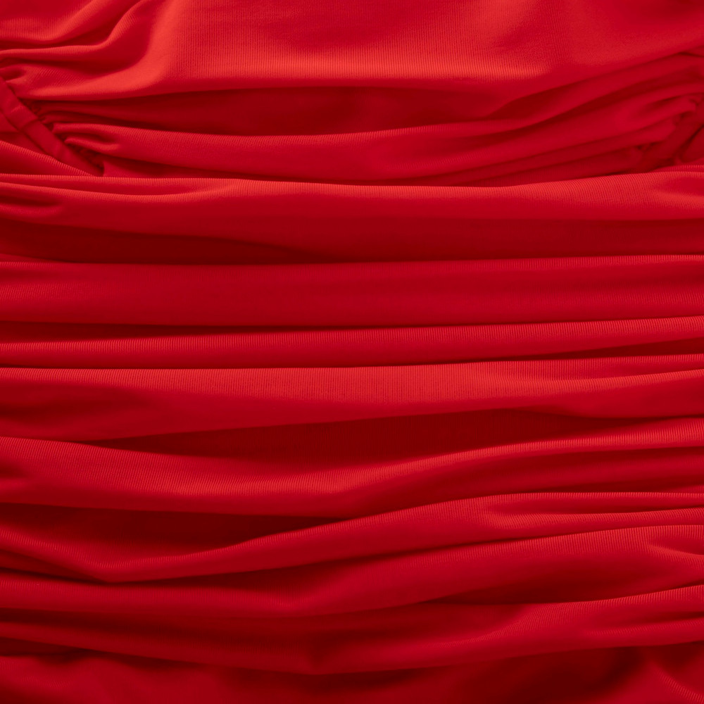 Alex Perry Red Ruched Long Sleeve Bodycon Dress